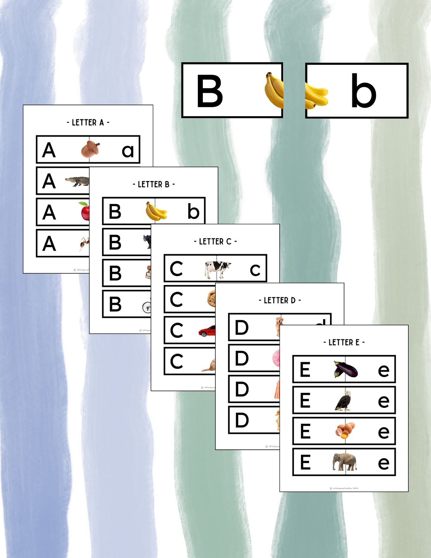 Uppercase to Lowercase Alphabet Match Puzzle - Black Letters