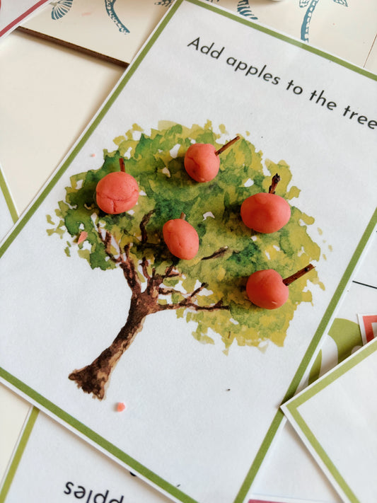 Apple Playdough Cards