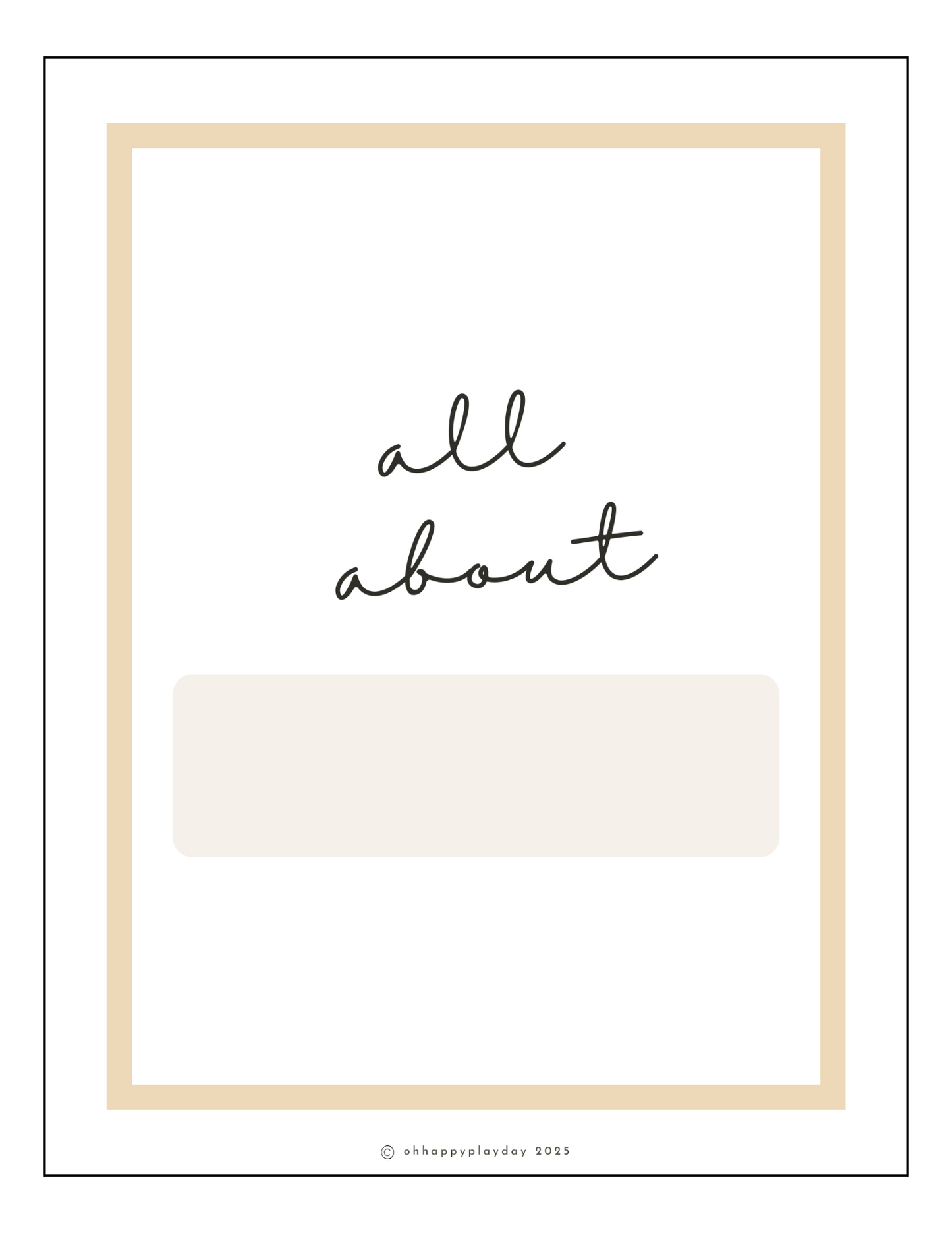 All About Me Book (Neutral Colors)