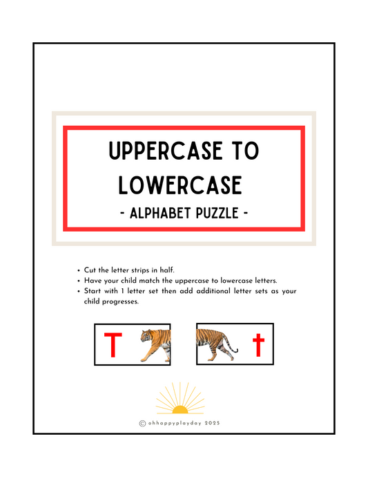 Uppercase to Lowercase Alphabet Match Puzzle - Montessori Letters