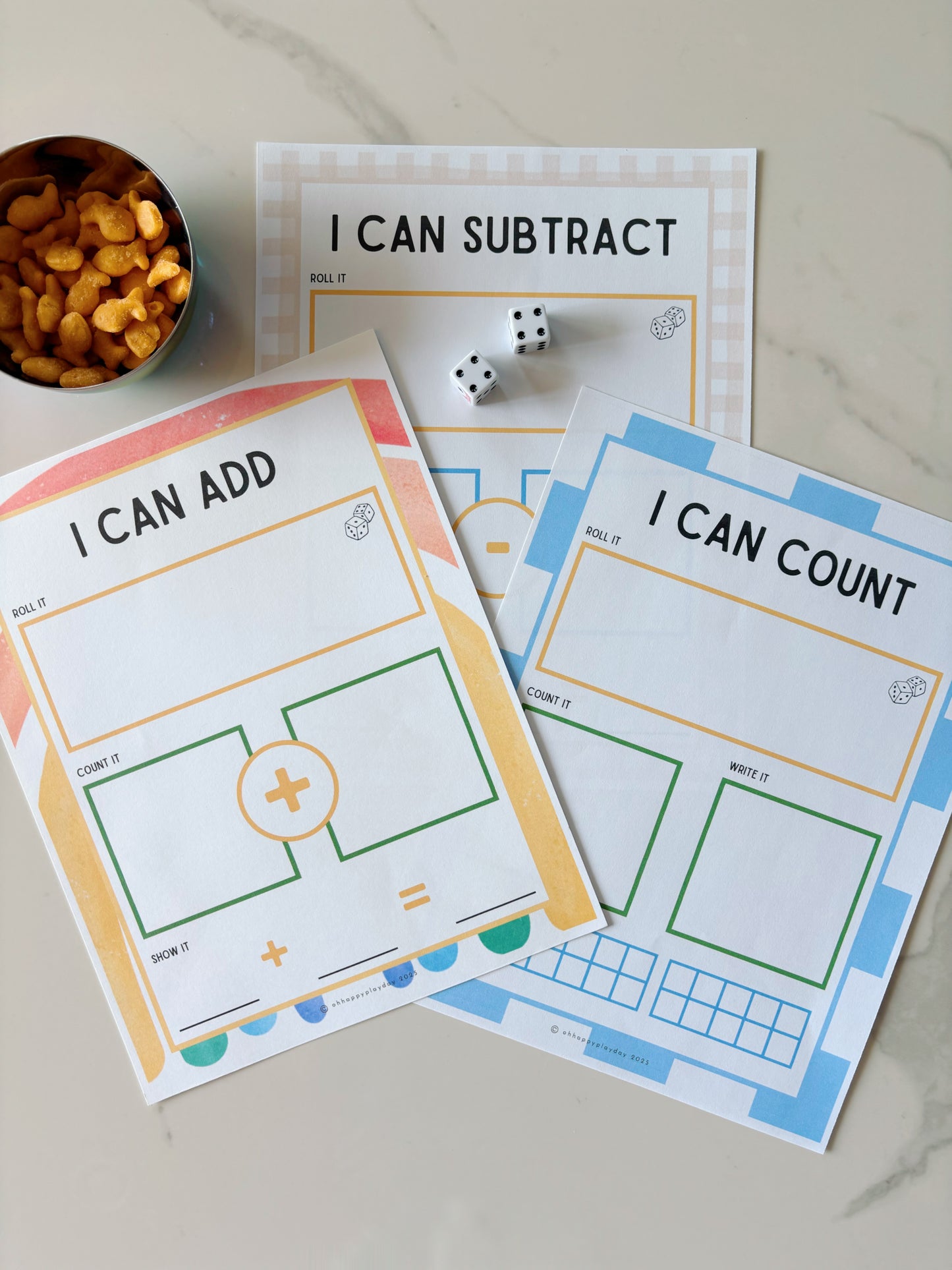 Roll and Count, Add, and Subtract